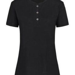 Sharon Henley T-shirt Crew neck T-shirt with buttons for women, 140 g/mp