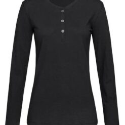 Sharon Henley Long Sleeve Long sleeve with buttons for women, 140 g/mp