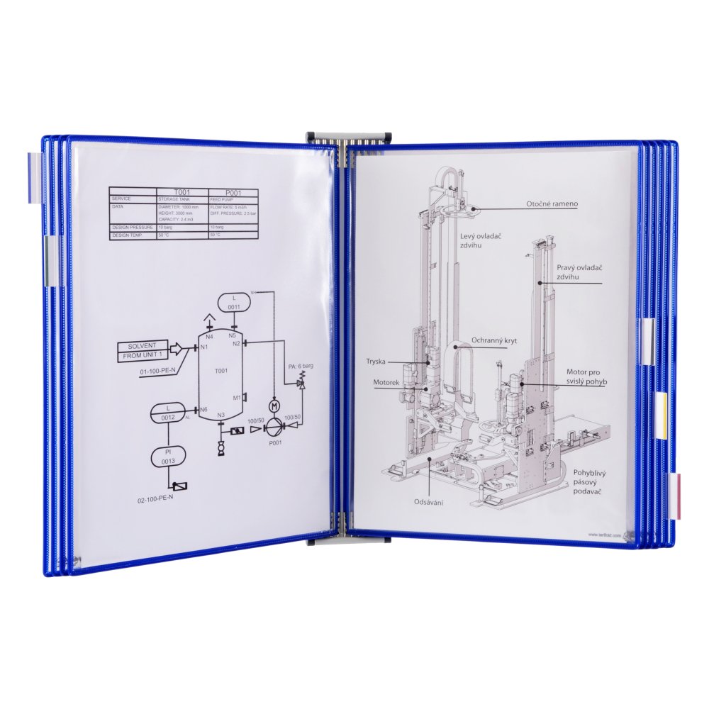 Kit complet Tarifold, din otel, pentru perete, A3, 10 display-uri, albastru Kit complet Tarifold, din otel, pentru perete, A3, 10 display-uri, albastru