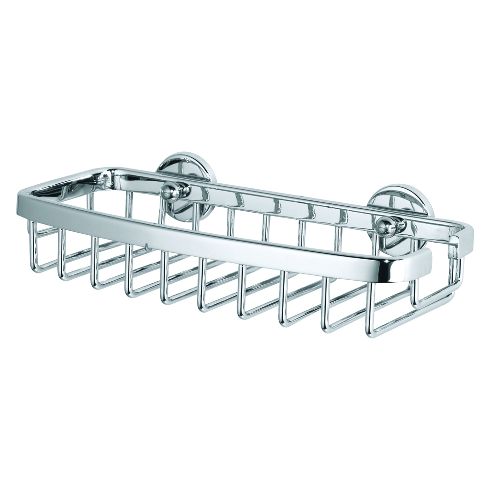 Polita autoadeziva mica pentru dus Aluxx, din aluminiu cromat, 50x22 cm Polita autoadeziva mica pentru dus Aluxx, din aluminiu cromat, 50x22 cm