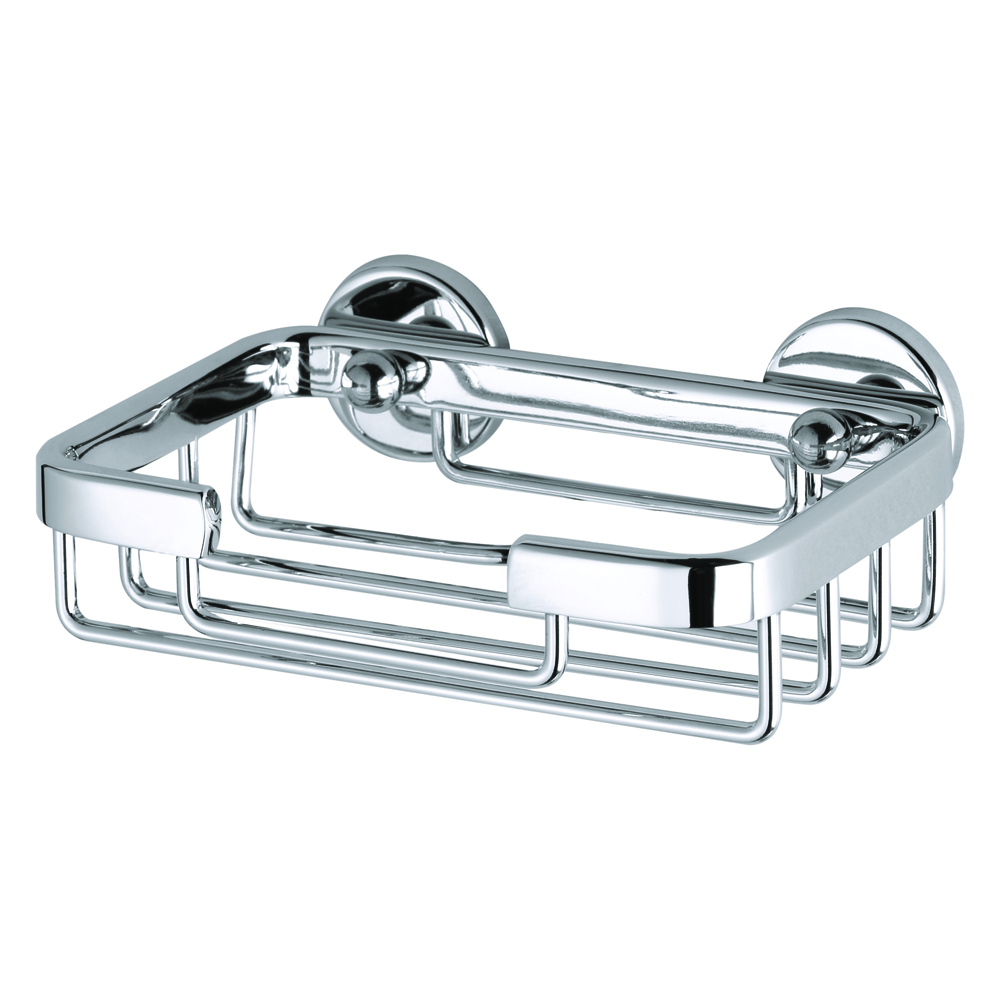 Savoniera autoadeziva de perete Aluxx, din aluminiu cromat, 46x135 mm Savoniera autoadeziva de perete Aluxx, din aluminiu cromat, 46x135 mm