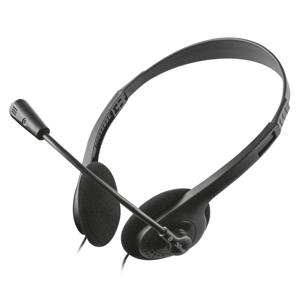 Casti 2x Jack 3.5 microfon ajustabil Trust, negre, rezistente Casti 2x Jack 3.5 microfon ajustabil Trust, negre, rezistente