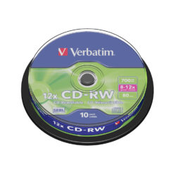CD-RW Verbatim, 12x, 700 MB, 10 bucati/spindle