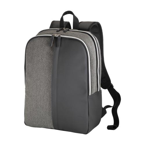 Laptop backpack in eco-leather and polycotton Laptop backpack in eco-leather and polycotton
