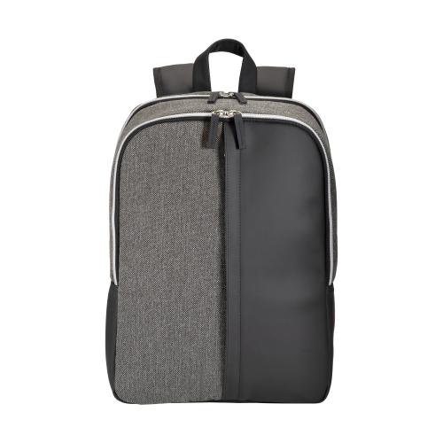 Laptop backpack in eco-leather and polycotton Laptop backpack in eco-leather and polycotton