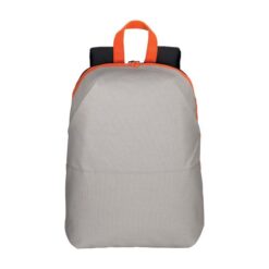 Canvas laptop backpack with high visibility eco-leather inserts/bands