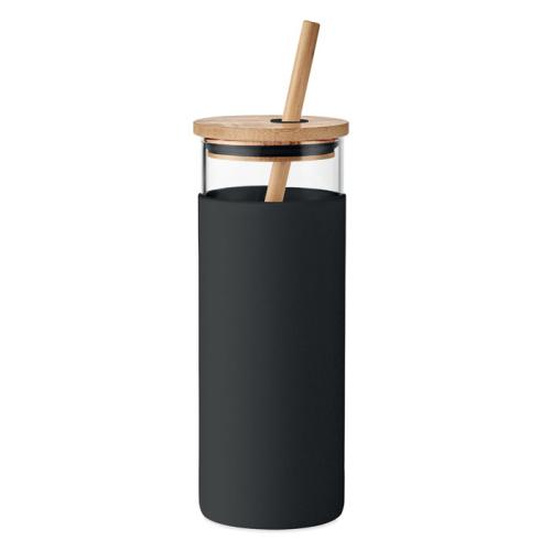 Pahar de sticla 450ml cu capac Pahar de sticla 450ml cu capac