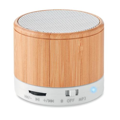 Boxa rotunda wireless bambus Boxa rotunda wireless bambus