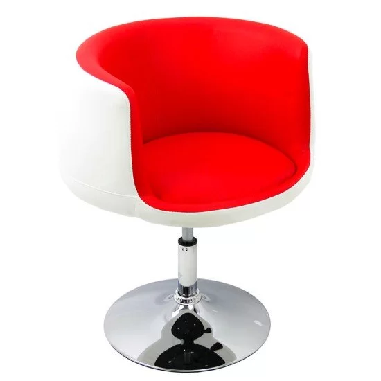 Scaun de bar reglabil pe inaltime si pivotant din piele sintetica ABS 113 rosu Scaun de bar reglabil pe inaltime si pivotant din piele sintetica ABS 113 rosu