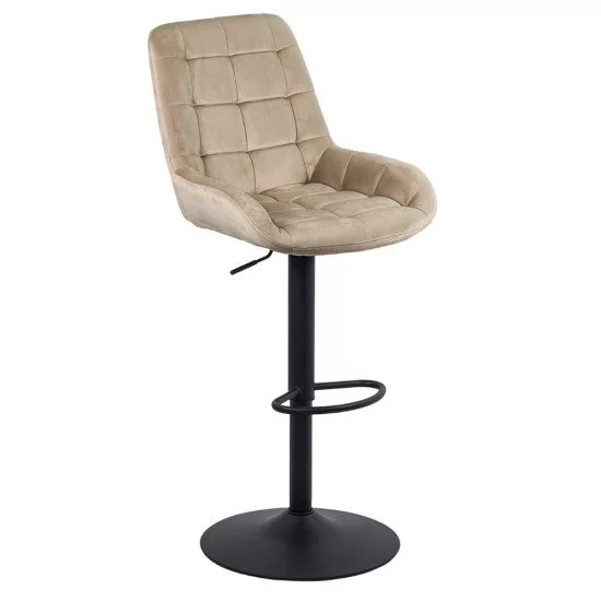 Scaun de bar reglabil din catifea ABS 145 bej Scaun de bar reglabil din catifea ABS 145 bej