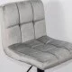 Scaun de bar reglabil pe inaltime cu spatar si rotativ din catifea ABS 191B gri