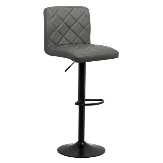Scaun de bar reglabil pe inaltime si rotativ din piele eco ABS 147 gri Scaun de bar reglabil pe inaltime si rotativ din piele eco ABS 147 gri