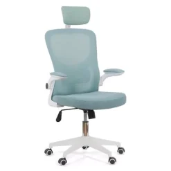 Scaun de birou ergonomic cu spatar inalt si cotiere rabatabile OFF 336 bleu
