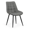 Scaun de bucatarie din piele ecologica si cadru metalic negru BUC 206P gri Scaun de bucatarie din piele ecologica si cadru metalic negru BUC 206P gri