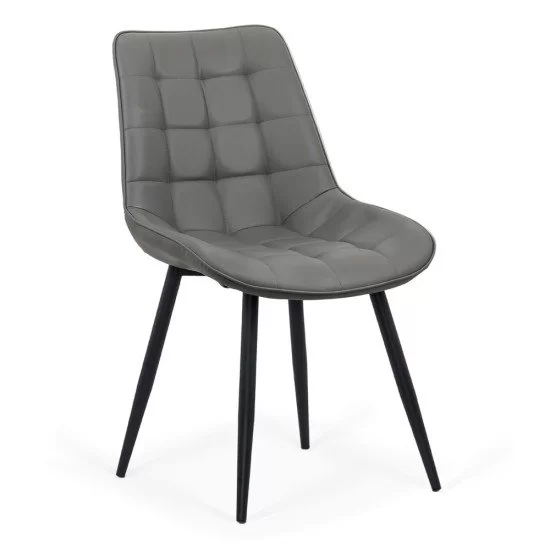 Scaun de bucatarie din piele ecologica si cadru metalic negru BUC 206P gri Scaun de bucatarie din piele ecologica si cadru metalic negru BUC 206P gri