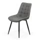 Scaun de bucatarie din piele ecologica si cadru metalic negru BUC 206P gri