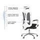 Scaun de birou ergonomic cu suport de picioare OFF 420 negru