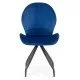 Scaun dining catifea cu picioare metalice BUC 205 albastru