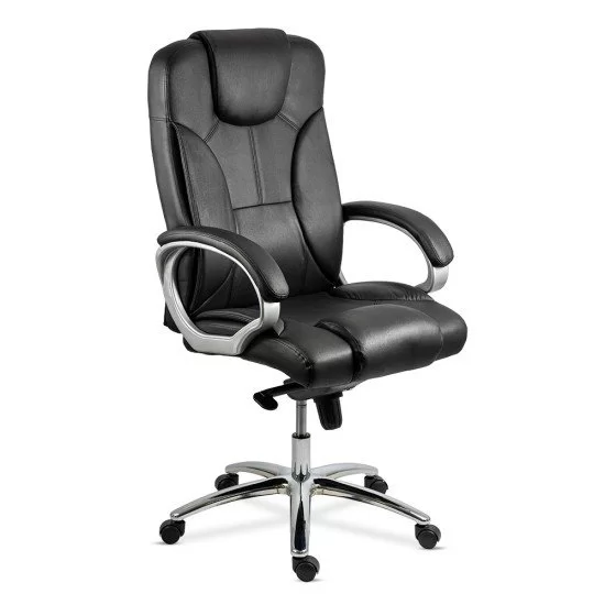 Scaun directorial din piele naturala OFF 5860 negru Scaun directorial din piele naturala OFF 5860 negru