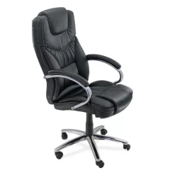 Scaun directorial din piele ecologica si spatar inalt OFF 623 negru
