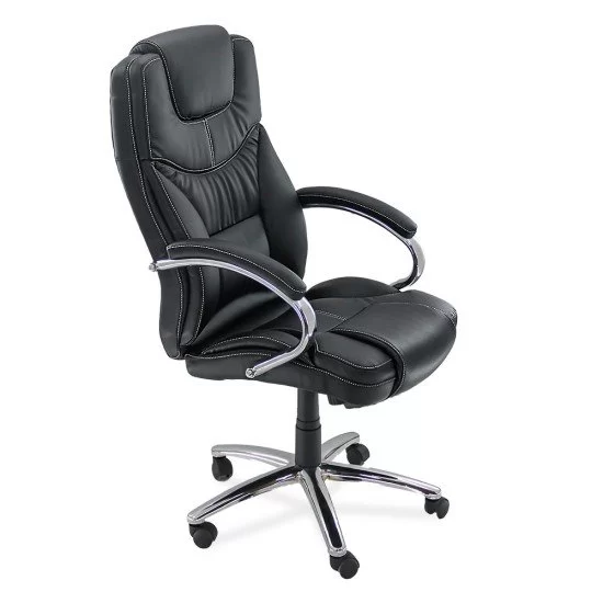 Scaun directorial din piele ecologica si spatar inalt OFF 623 negru Scaun directorial din piele ecologica si spatar inalt OFF 623 negru