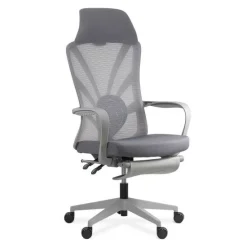 Scaun ergonomic cu spatar rabatabil si suport picioare SYYT 9512 gri Scaun ergonomic cu spatar rabatabil si suport picioare SYYT 9512 gri