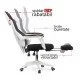 Scaun de gaming ergonomic cu suport de picioare OFF 424 alb