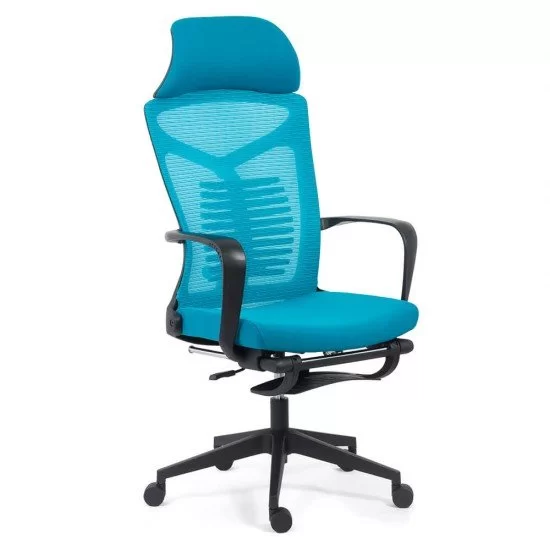 Scaun ergonomic cu spatar rabatabil si suport picioare SYYT 9502 albastru Scaun ergonomic cu spatar rabatabil si suport picioare SYYT 9502 albastru