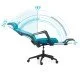 Scaun ergonomic cu spatar rabatabil si suport picioare SYYT 9502 albastru