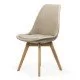 Scaun living din catifea si picioare lemn BUC 242V bej
