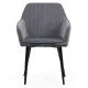 Scaun living din catifea cu picioare metalice negre BUC 259 gri