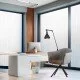 Scaun modern rotativ 360 piele/textil maro/gri BUC 0222