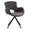 Scaun de bar reglabil imitatie piele intoarsa ABS 144 gri